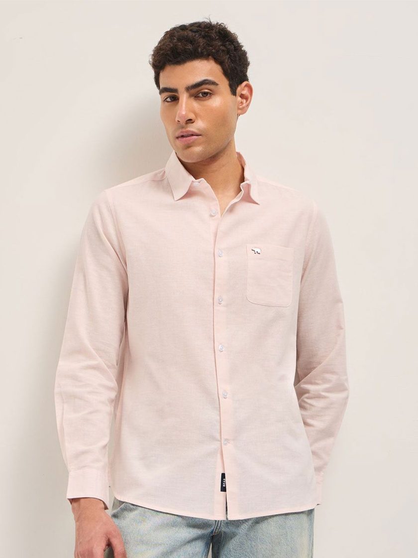 THE BEAR HOUSE - Men Solid Slim Fit Shirt