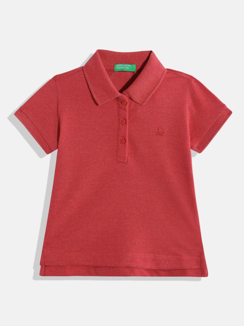 United Colors of Benetton - Girls Polo Collar T-Shirt